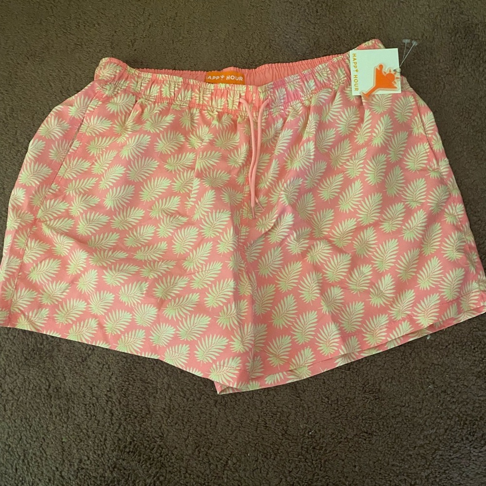 NWT Happy Hour Pink Swim Trunks